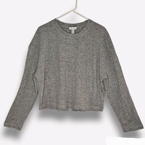 TOPSHOP Lightweight Cropped Dropped Shoulder  Oversized Sweater Grey 12